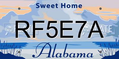 RF5E7A Alabama License Plate