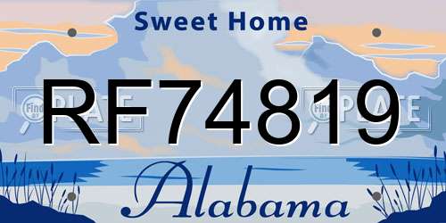 RF74819 Alabama License Plate