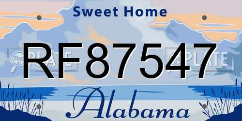 RF87547 Alabama License Plate