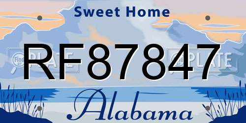 RF87847 Alabama License Plate
