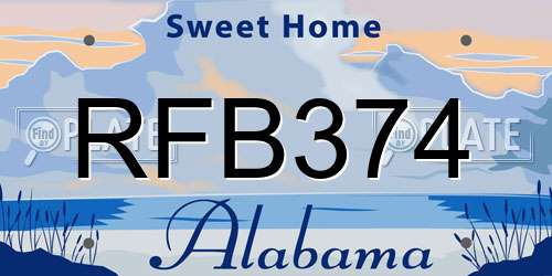 RFB374 Alabama License Plate