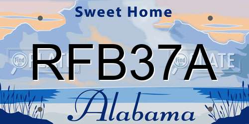 RFB37A Alabama License Plate