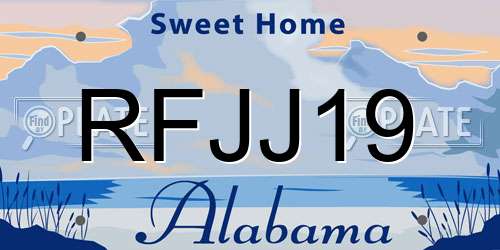RFJJ19 Alabama License Plate