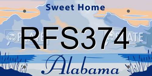 RFS374 Alabama License Plate