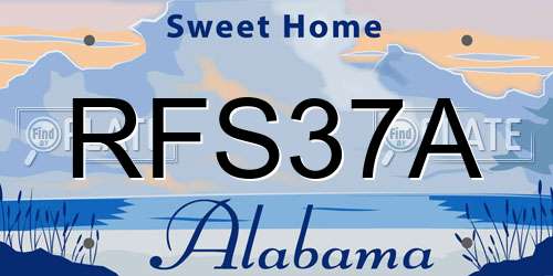 RFS37A Alabama License Plate