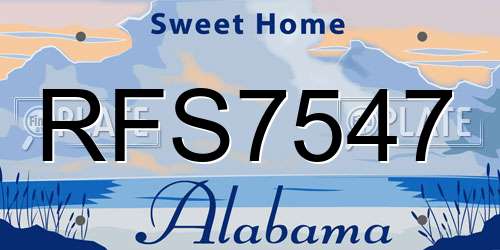 RFS7547 Alabama License Plate