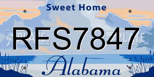 RFS7847 Alabama License Plate