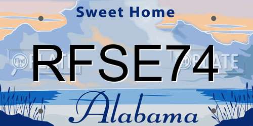 RFSE74 Alabama License Plate