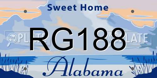 RG188 Alabama License Plate