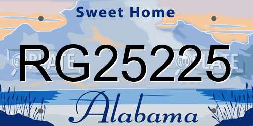 RG25225 Alabama License Plate