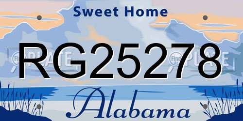 RG25278 Alabama License Plate