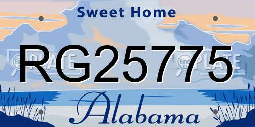RG25775 Alabama License Plate
