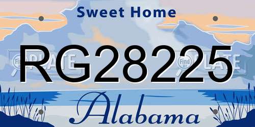RG28225 Alabama License Plate