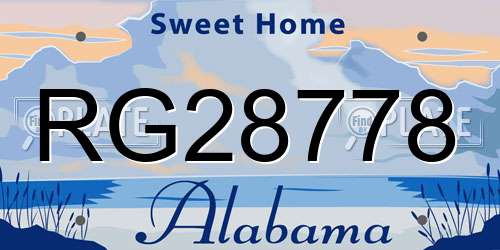 RG28778 Alabama License Plate