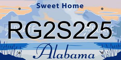 RG2S225 Alabama License Plate