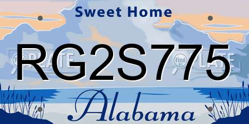 RG2S775 Alabama License Plate