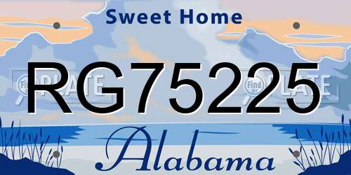 RG75225 Alabama License Plate