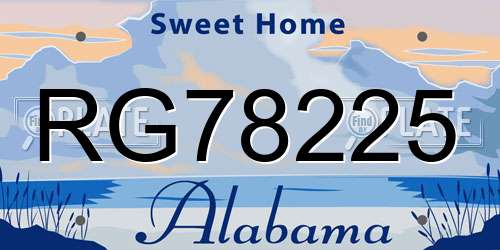RG78225 Alabama License Plate