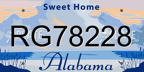 RG78228 Alabama License Plate