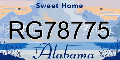 RG78775 Alabama License Plate