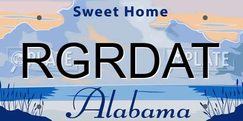 RGRDAT Alabama License Plate