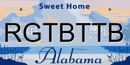 RGTBTTB Alabama License Plate