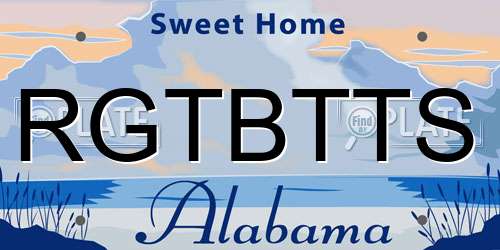 RGTBTTS Alabama License Plate