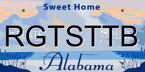 RGTSTTB Alabama License Plate