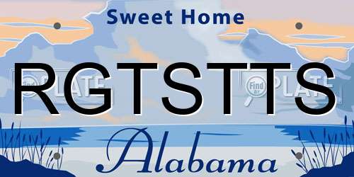 RGTSTTS Alabama License Plate