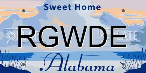 RGWDE Alabama License Plate