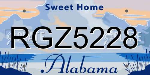 RGZ5228 Alabama License Plate