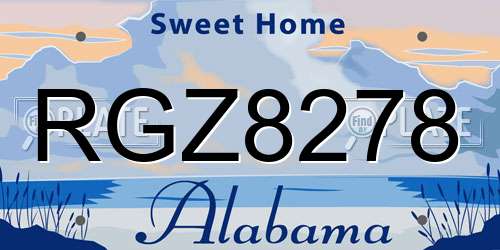 RGZ8278 Alabama License Plate