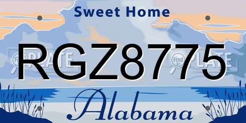 RGZ8775 Alabama License Plate