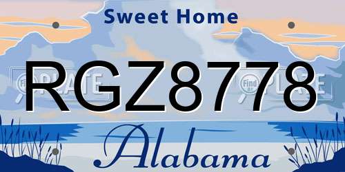 RGZ8778 Alabama License Plate