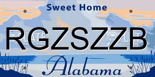 RGZSZZB Alabama License Plate