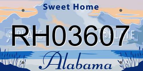RH03607 Alabama License Plate