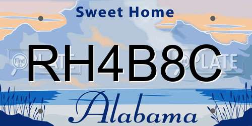 RH4B8C Alabama License Plate