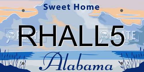 RHALL5 Alabama License Plate