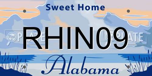 RHIN09 Alabama License Plate