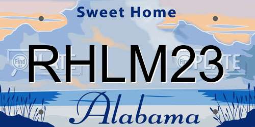 RHLM23 Alabama License Plate