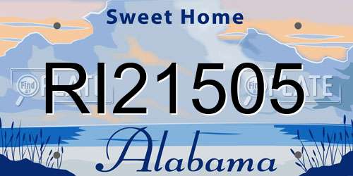 RI21505 Alabama License Plate