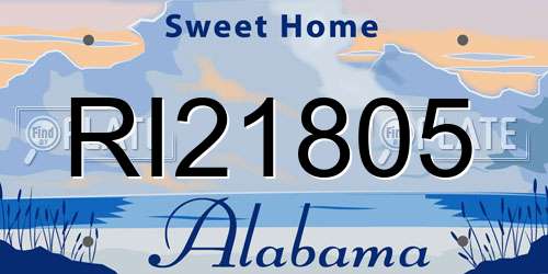 RI21805 Alabama License Plate