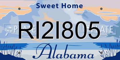 RI2I805 Alabama License Plate