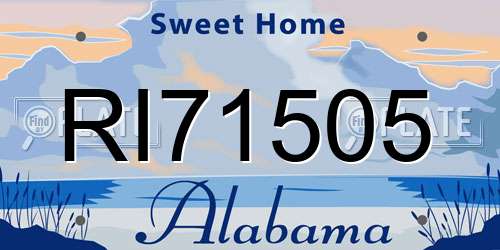 RI71505 Alabama License Plate