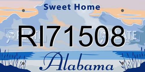 RI71508 Alabama License Plate