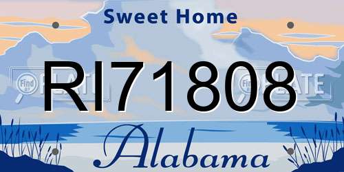 RI71808 Alabama License Plate