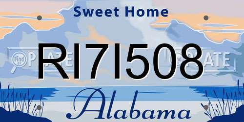 RI7I508 Alabama License Plate