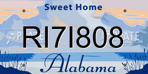 RI7I808 Alabama License Plate
