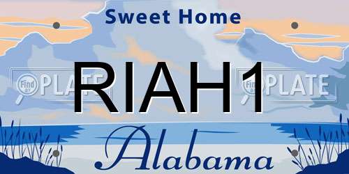 RIAH1 Alabama License Plate