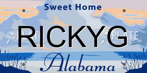 RICKYG Alabama License Plate
